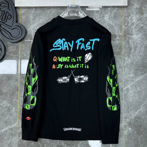 Chrome Hearts Graffiti Print Long Sleeve Tee – Black