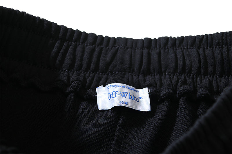 OFF-WHITE Green Metallic Arrow Block Print Straight-Leg Pants