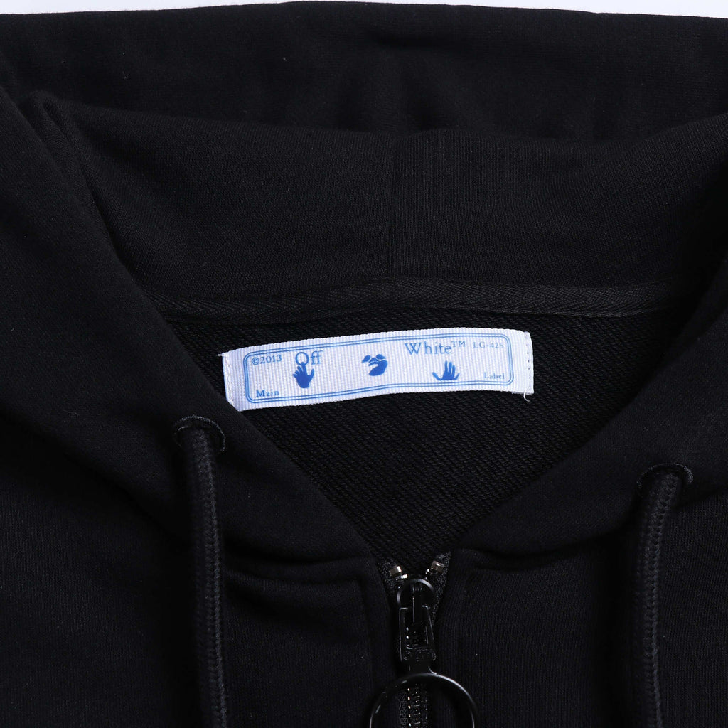 Off-White Zip-Up Hoodie — 100% Cotton Fleece