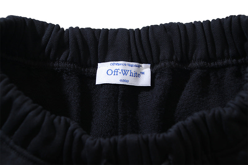 OFF-WHITE "Hand Sign" Logo Cotton Sweatshorts