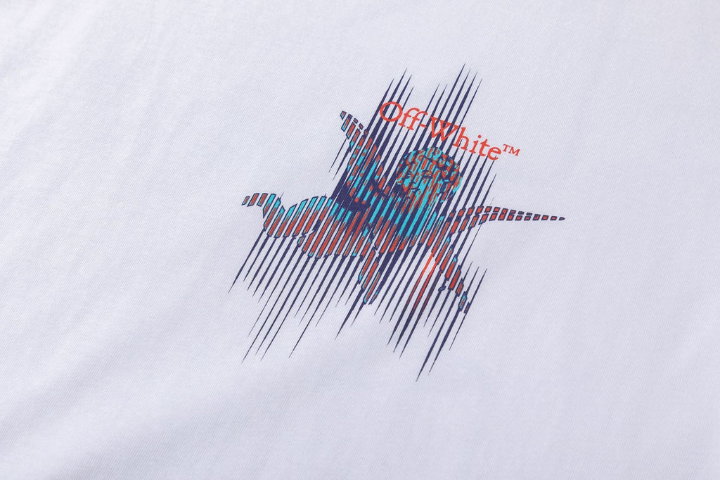 Off-White Cotton Cherub Print T-Shirt — Black / White