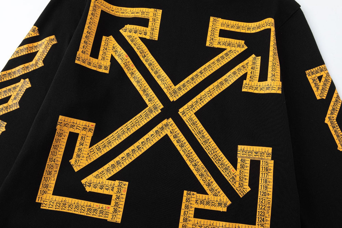 OFF-WHITE Yellow Pixel Arrow Sleeve Hoodie