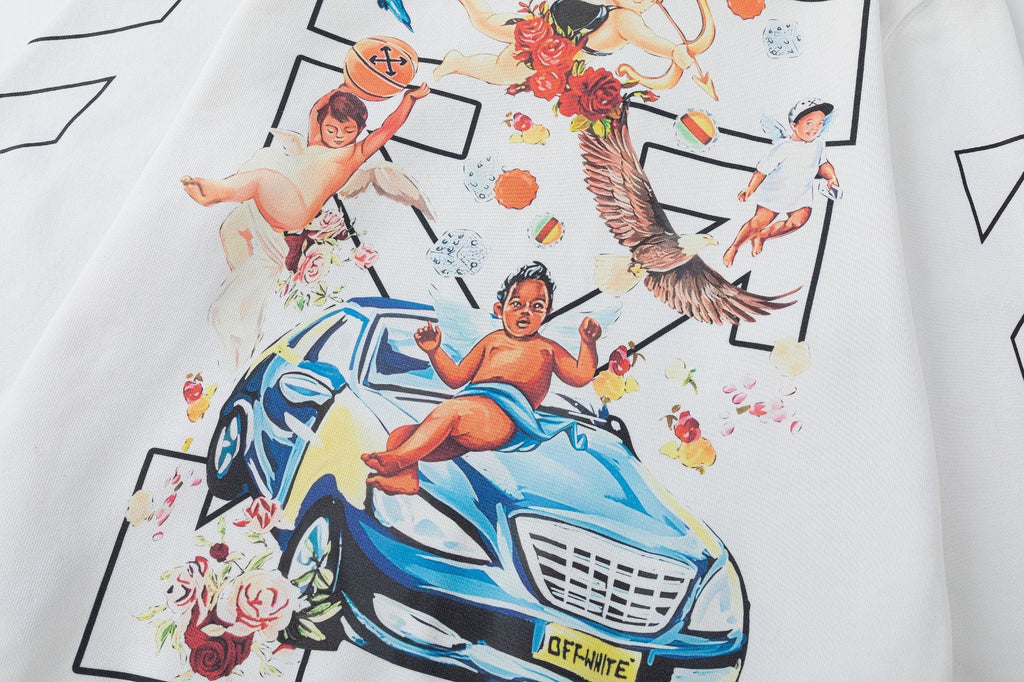 OFF-WHITE Angels & Car Collage Graphic Hoodie