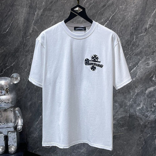 Chrome Hearts Crown Scepter Crest Embroidered Tee – White
