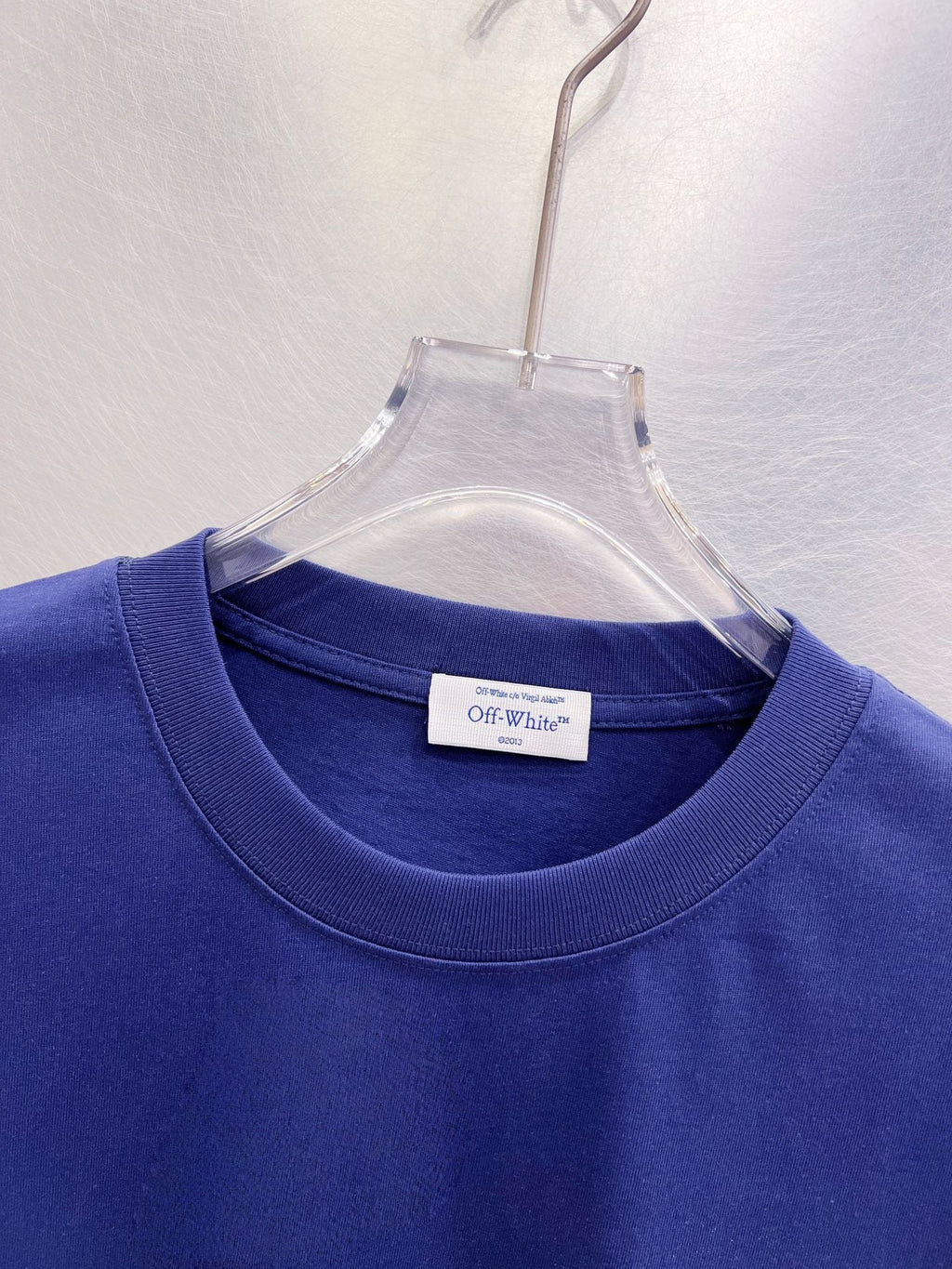 Off-White Diag Spray T-Shirt — White / Blue / Black