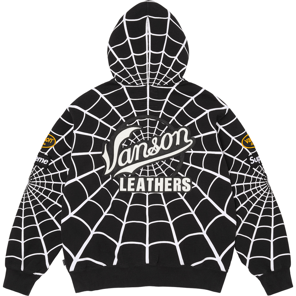 Supreme Vs Leathers Spider-Man Zip Up Hooded Sweatshirt