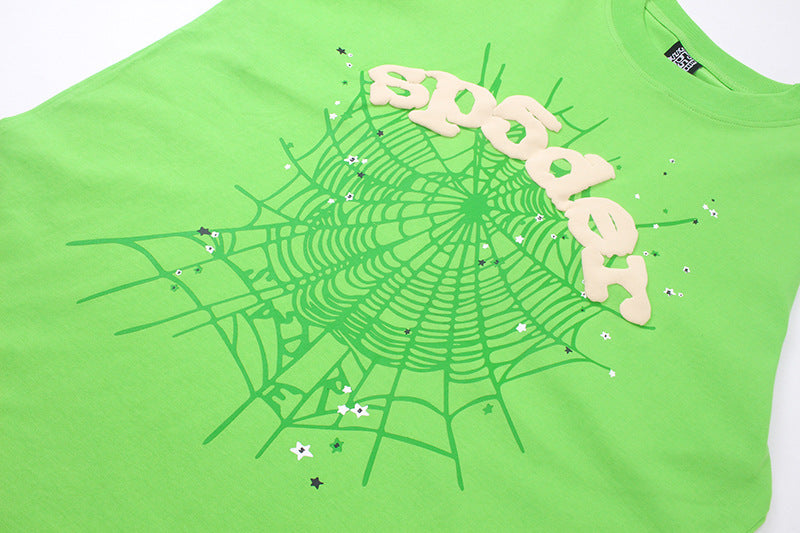 Sp5der Green Foam Print Heavyweight T-Shirt