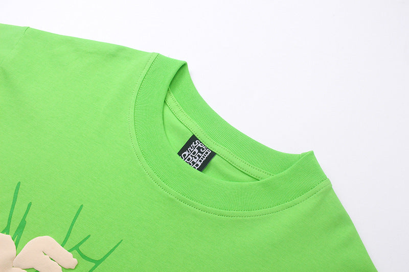 Sp5der Green Foam Print Heavyweight T-Shirt
