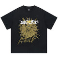 Sp5der Spider Web Gothic Punk T-Shirt | Black Graphic Tee