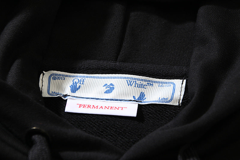 OFF WHITE Caravaggio Triptych Taped Hoodie – White & Black