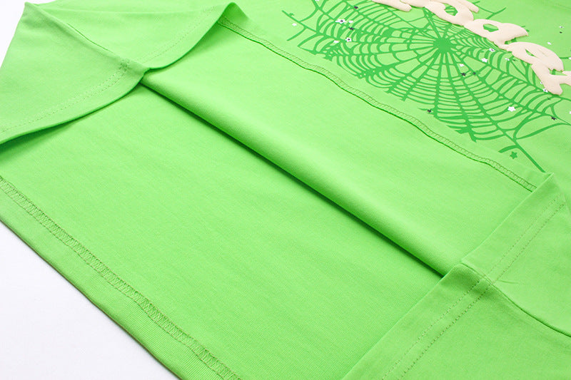 Sp5der Green Foam Print Heavyweight T-Shirt