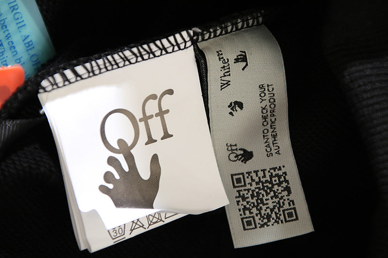 OFF WHITE Caravaggio Pink Taped Diptych Hoodie – White & Black