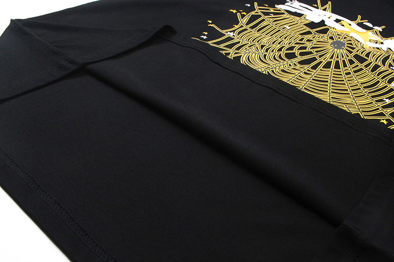 Sp5der Spider Web Gothic Punk T-Shirt | Black Graphic Tee
