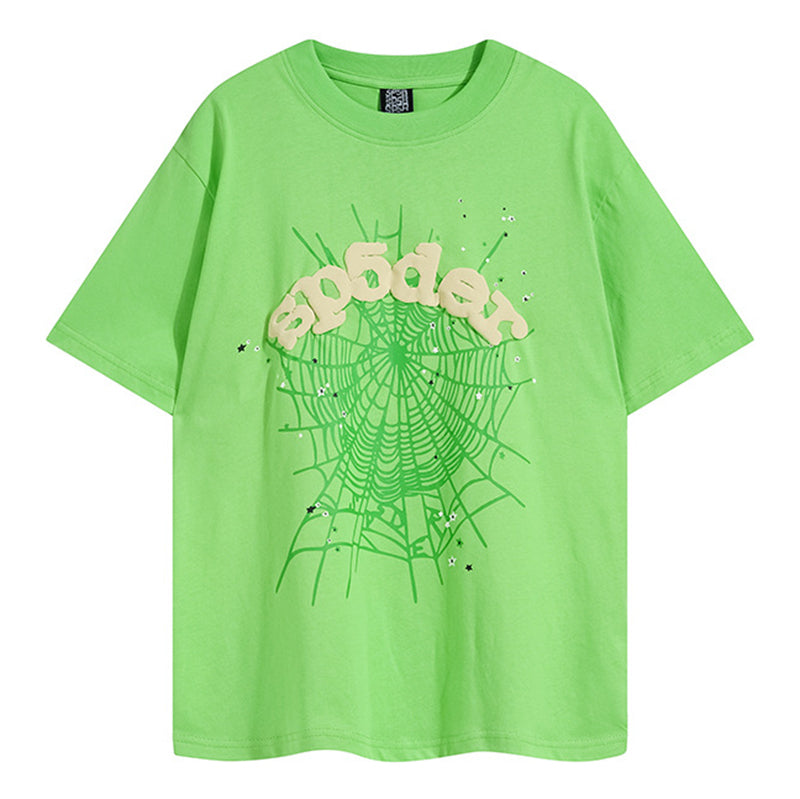 Sp5der Green Foam Print Heavyweight T-Shirt